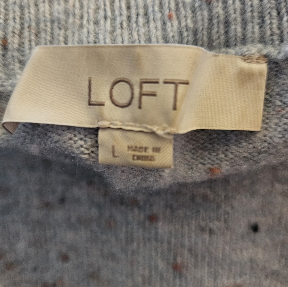 LOFT Light Blue Confetti Sweater - Size Large 🎉 - Picture 5 of 7